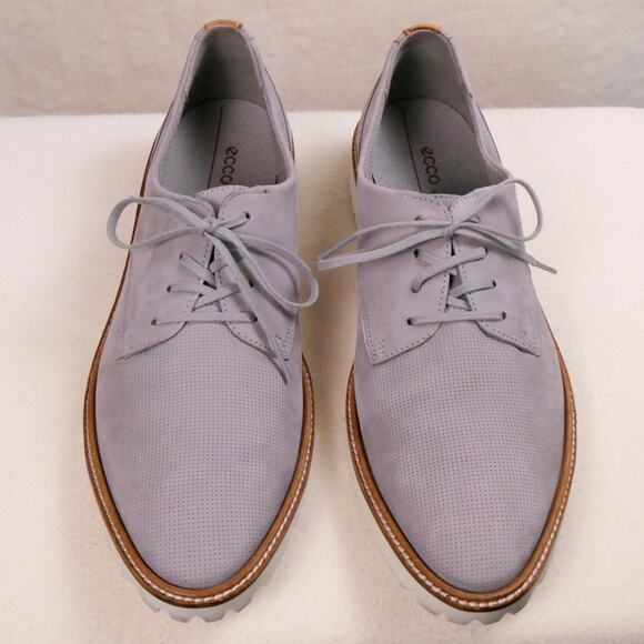Ecco Grey Wild Dove Nubuck Suede Microperforated Shoes Size 9.5 40 Lightweight main image 4